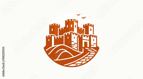 Fortress Silhouette With Birds