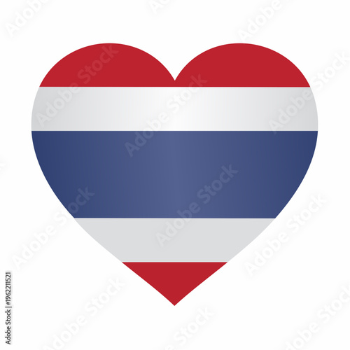 A patriotic symbol of Thailand, depicted as its national flag beautifully rendered within a classic heart shape, representing love and national pride for the Southeast Asian nation Free Download A patriotic symbol of Thailand, depicted as its national flag beautifully rendered within a classic heart shape, representing love and national pride for the Southeast Asian nation - GFXLoad