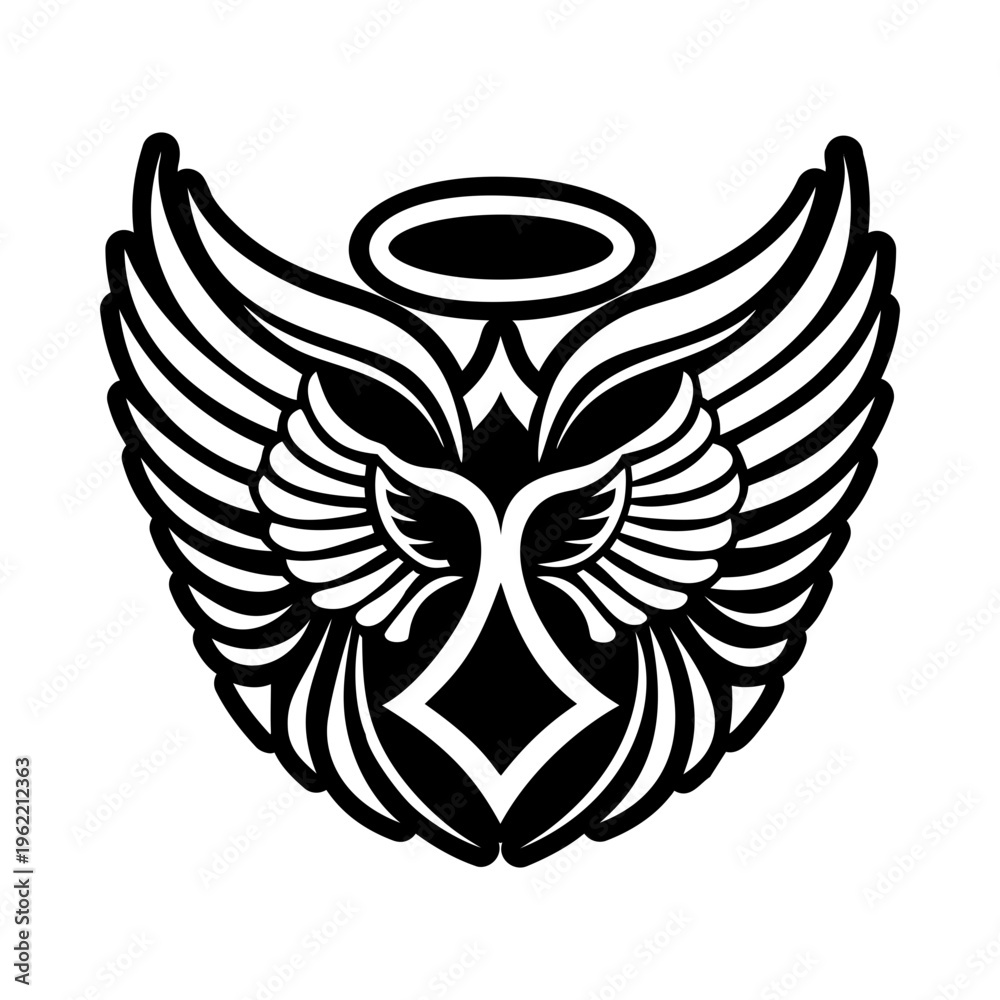 Fototapeta premium Angel whisper symbol icon in solid style