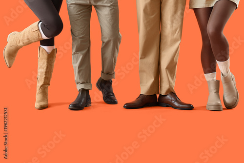 Legs of people in stylish s...