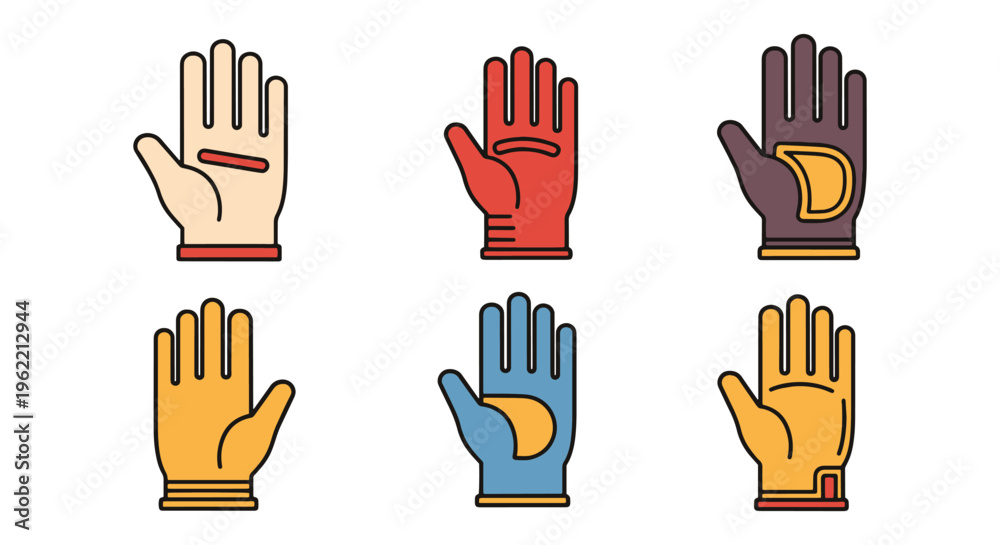 Fototapeta premium Safety Gloves Line art vector creative clean abstract