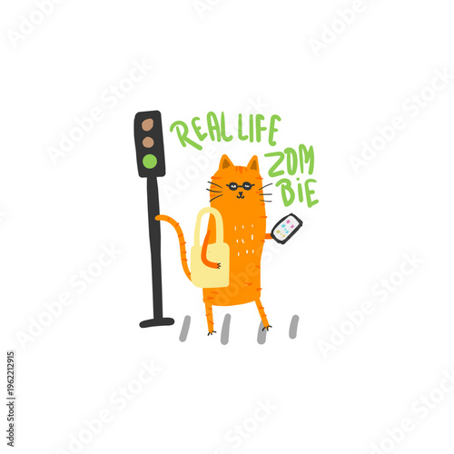 Real life zombie, vector illustration