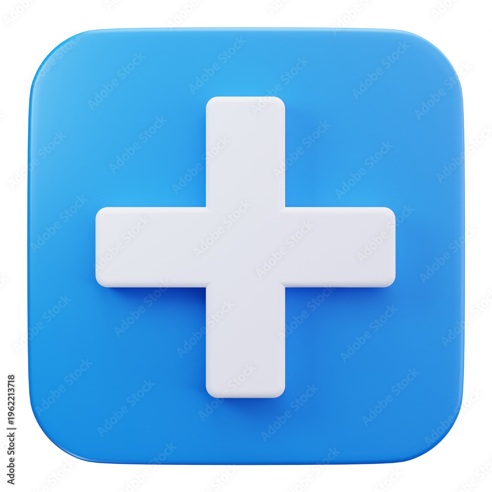 Obraz premium Add Plus Symbol Icon 3D Illustrations