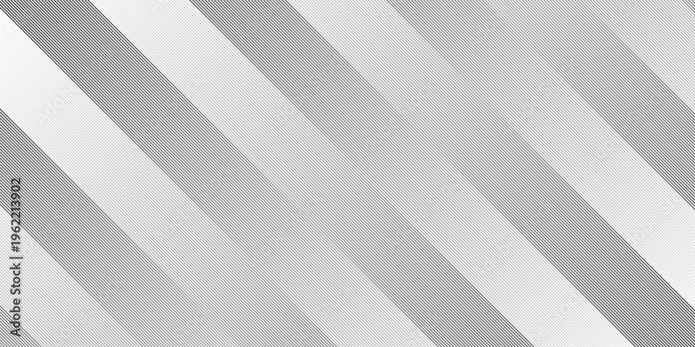 Fototapeta premium Geometric diagonal oblique vector curve gradient black and white graphic stripe line. Repeated fine diagonal lines Thin slash line stripes diagonal vector elegant background