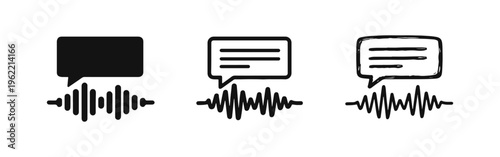 Voice Message and Audio Recognition with Sound Wave Icon Set