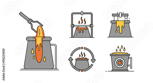 Molten Metal Line art vector modern minimal shapes