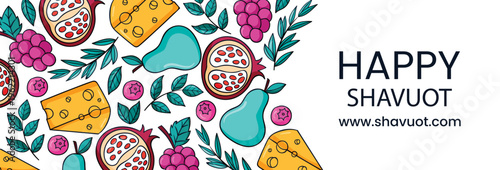 Jewish holiday illustration with honey bees and pomegranate fruit vector