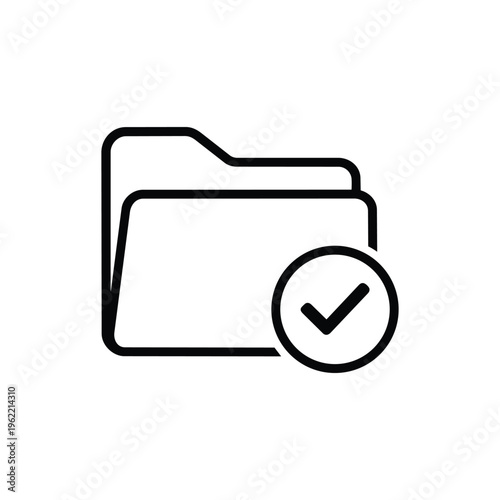 ISO Audit and Certification icon ISO Audit and Certification approved documents black and white vector folder with check mark