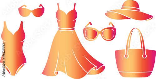 Vibrant summer fashion accessories and clothing