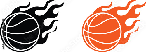Fire Basketball Logo Vector Flaming Ball Sport Symbol Dynamic Energy Icon Design For Team Branding And Graphic Use