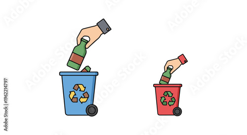 Metal eco recycling Line art modern simple shapes illustration