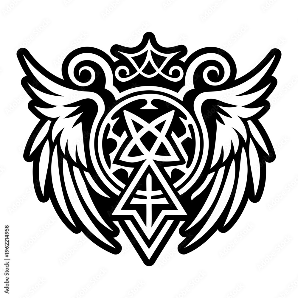 Fototapeta premium A filled style icon of angel sigil tattoo