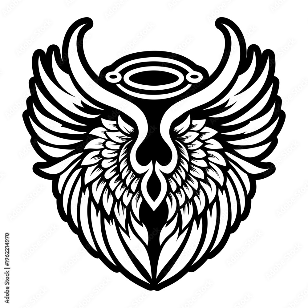 Fototapeta premium A glyph style icon of wings tattoo