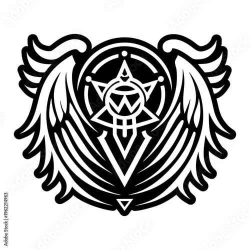 A filled style icon of archangel symbol