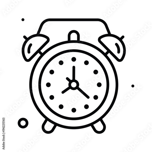 Well designed line icon for alarm clock medication reminder concept