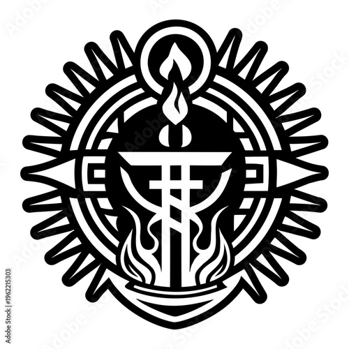 A solid style icon of holy offering symbol