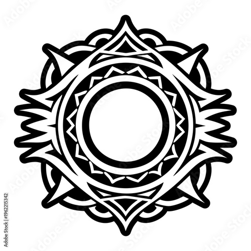 A glyph style icon of holy mirror tattoo