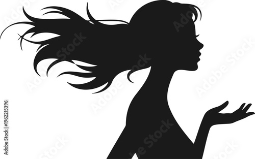 Woman Hair Wind Silhouette Profile