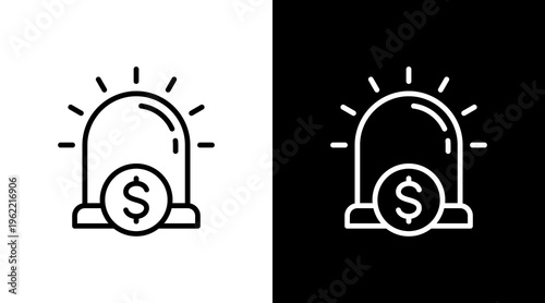 Emergency Fund White Icon Set Design