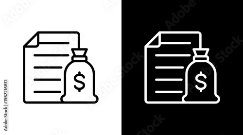 Loan White Icon Set Design