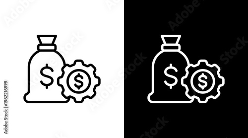 Wealth Management White Icon Set Design