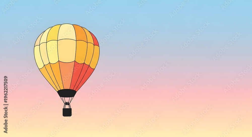 Fototapeta premium Hot air balloon flying in sky.