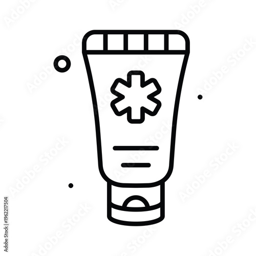 Easy to edit line icon showing medical cream skincare treatment