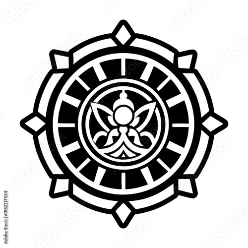 Obraz na plátne Dalai lama symbol icon in glyph style