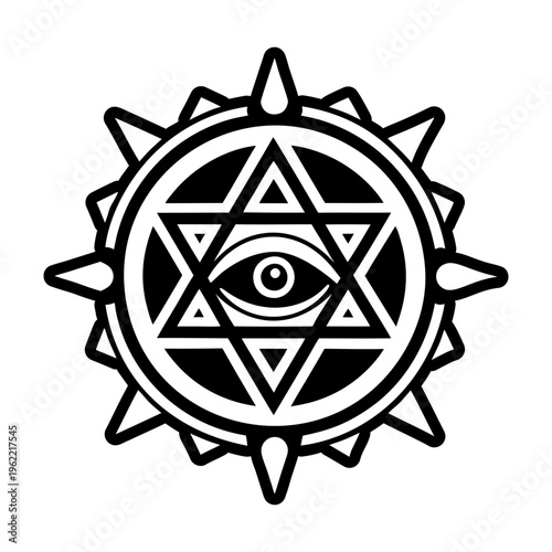 Spiritual cursed symbol, glyph style icon