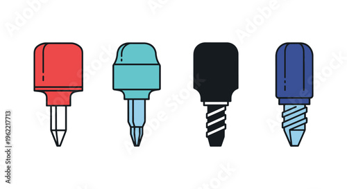 Screw Extractor Line art abstract minimal colorful vector