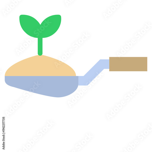 Flat Design icon shows a plant being watered by a watering can