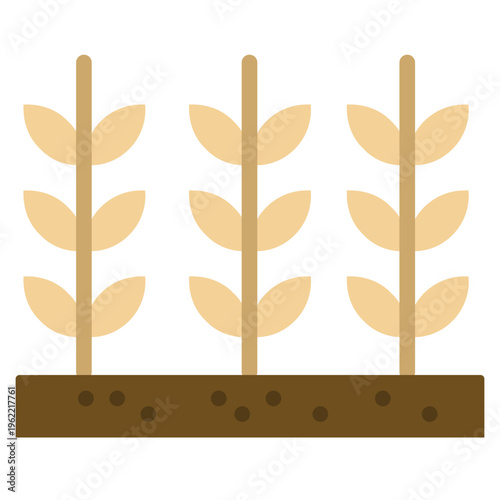Simple vector image of crop agriculture production heres a sentence that describes it a  vector image shows three planted seedling crops