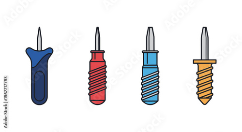 Screw Extractor Line art minimal abstract modern illustration