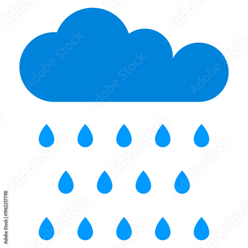 Rain cloud with teardrop shapes falling from it