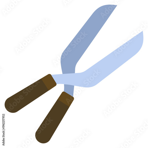 Simple Flat Design icon of hedge shears