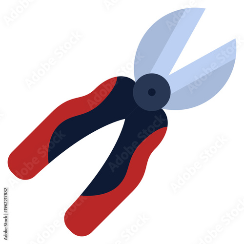 Flat Design of an open pair of garden shears