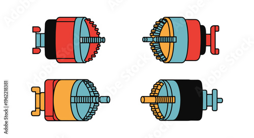 Lathe Chuck Line art vector creative modern abstract illustration