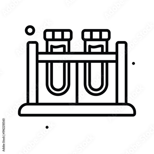 Visually engaging line icon representing laboratory test tubes science experiment