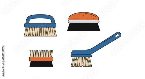 Shoe Cleaning Brush Line art abstract creative illustration vector