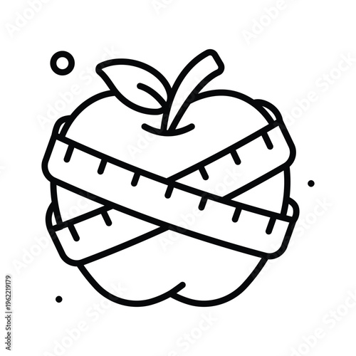 Visually appealing line icon representing diet and healthy eating