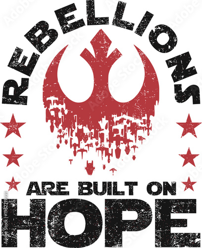 Schilderij op canvas Rebellions Are Built On Hope SVG, Star Wars Rebel SVG, Star Wars Jedi SVG, Galax