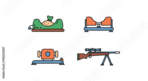 Shooting rest Line art vector minimal abstract colorful pattern