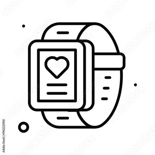Modern line icon representing fitness watch health tracking device