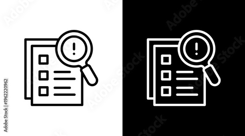 Risk Assessment White Icon Set Design