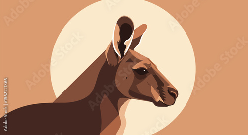 Majestic Kangaroo Profile Against a Warm, Earthy Backdrop.