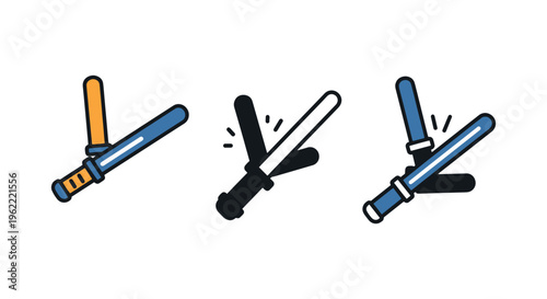 Police Nightstick Line art abstract modern graphic vector