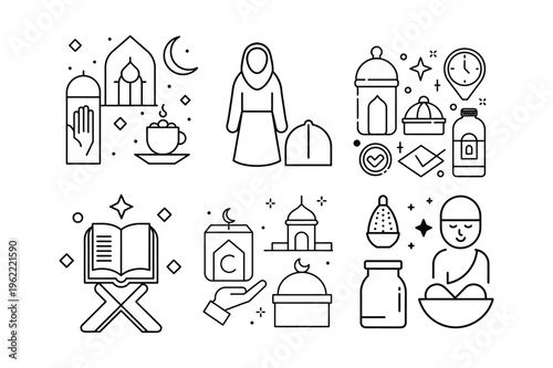 Islamic Religion Icon Set