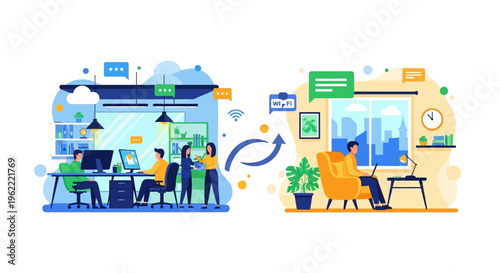 Remote Work vs. Office Collaboration: Hybrid Workplace Model