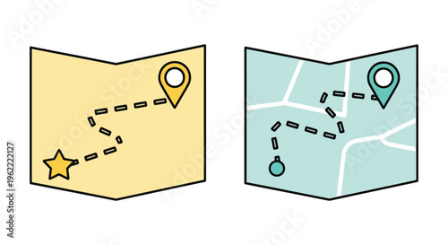 Police Patrol Route Line art clean shapes illustration