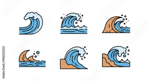 River Surge Line art vector minimal illustration